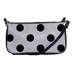 Polka Dots - Black on Light Gray Shoulder Clutch Bag