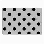 Polka Dots - Black on Silver Gray Postcards 5  x 7  (Pkg of 10)
