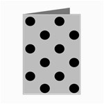 Polka Dots - Black on Silver Gray Mini Greeting Card