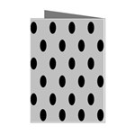 Polka Dots - Black on Silver Gray Mini Greeting Cards (Pkg of 8)