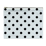 Polka Dots - Black on White Cosmetic Bag (XL)