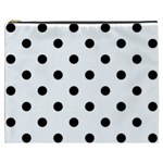 Polka Dots - Black on White Cosmetic Bag (XXXL)