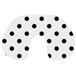 Polka Dots - Black on White Travel Neck Pillow