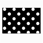 Polka Dots - White on Black Postcard 4 x 6  (Pkg of 10)