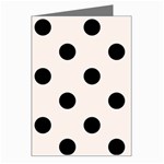 Polka Dots - Black on Seashell Greeting Card