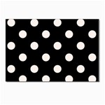 Polka Dots - Seashell on Black Postcard 4 x 6  (Pkg of 10)