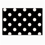 Polka Dots - Seashell on Black Postcards 5  x 7  (Pkg of 10)