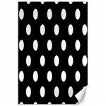 Polka Dots - Ivory on Black Canvas 20  x 30 