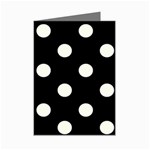 Polka Dots - Ivory on Black Mini Greeting Card