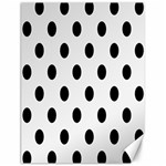 Polka Dots - Black on White Smoke Canvas 18  x 24 