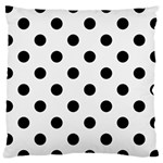 Polka Dots - Black on White Smoke Large Cushion Case (One Side)