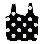 Polka Dots - White Smoke on Black Full Print Recycle Bag (L)