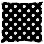 Polka Dots - White Smoke on Black Large Cushion Case (One Side)