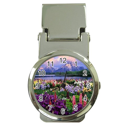 Flowers & Mountains Money Clip Watch from UrbanLoad.com Front