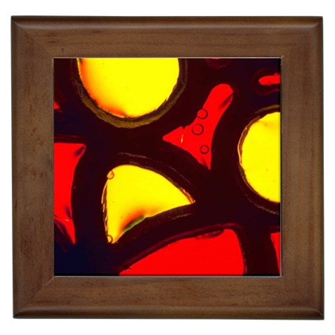Yellow and Red Stained Glass Framed Tile from UrbanLoad.com Front
