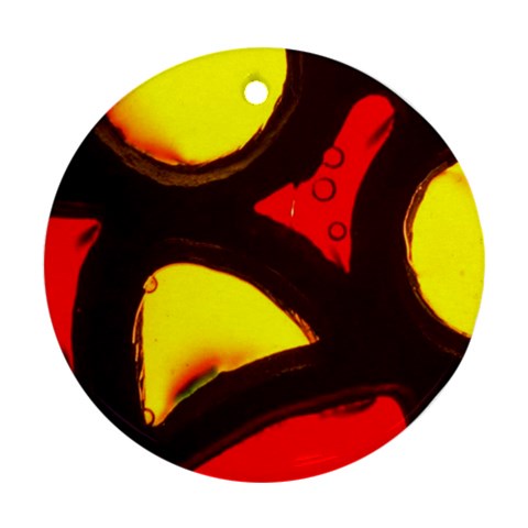 Yellow and Red Stained Glass Ornament (Round) from UrbanLoad.com Front