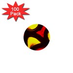 Yellow and Red Stained Glass 1  Mini Button (100 pack) 