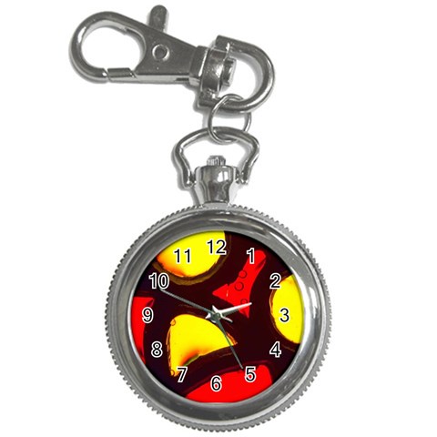 Yellow and Red Stained Glass Key Chain Watch from UrbanLoad.com Front