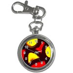 Yellow and Red Stained Glass Key Chain Watch