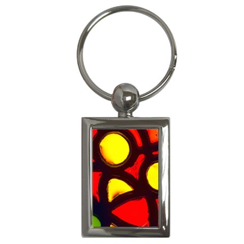 Yellow and Red Stained Glass Key Chain (Rectangle) from UrbanLoad.com Front