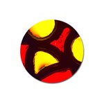 Yellow and Red Stained Glass Magnet 3  (Round)