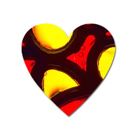 Yellow and Red Stained Glass Magnet (Heart) from UrbanLoad.com Front