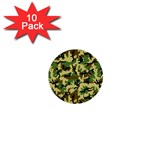 Camo Woodland 1  Mini Buttons (10 pack) 