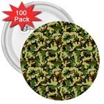 Camo Woodland 3  Buttons (100 pack) 