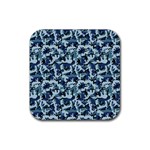Navy Camouflage Rubber Coaster (Square) 