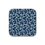 Navy Camouflage Rubber Square Coaster (4 pack) 