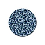 Navy Camouflage Rubber Round Coaster (4 pack) 
