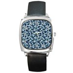 Navy Camouflage Square Metal Watch
