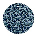 Navy Camouflage Round Ornament (Two Sides)