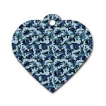 Navy Camouflage Dog Tag Heart (One Side)