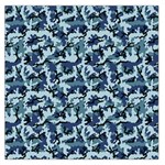 Navy Camouflage Large Satin Scarf (Square)