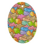 Fishes Cartoon Ornament (Oval)