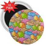 Fishes Cartoon 3  Magnets (10 pack) 