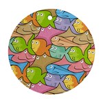 Fishes Cartoon Round Ornament (Two Sides)