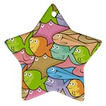 Fishes Cartoon Star Ornament (Two Sides)