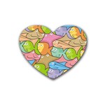 Fishes Cartoon Heart Coaster (4 pack) 