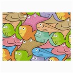 Fishes Cartoon Large Glasses Cloth
