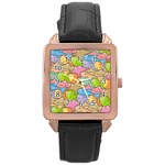 Fishes Cartoon Rose Gold Leather Watch 