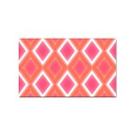 Rosy Harlequin Retro Pattern Sticker Rectangular (10 pack)