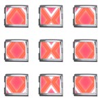 Rosy Harlequin Retro Pattern Mega Link Italian Charm (9 pack)