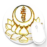 Drikung-Symbol-Lotus-Gold 1000 Round Mousepad