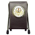 Drikung-Symbol-Lotus-Gold 1000 Pen Holder Desk Clock