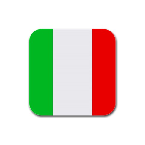 Italian Flag Rubber Square Coaster (4 pack) from UrbanLoad.com Front