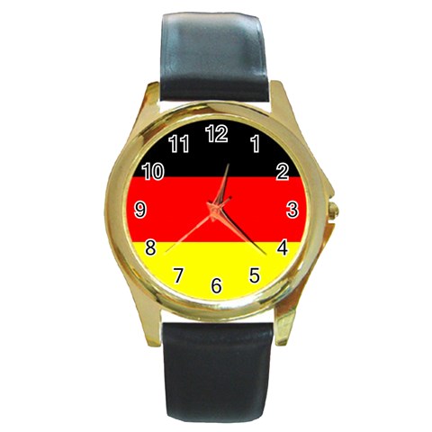 Germany Flag Round Gold Metal Watch from UrbanLoad.com Front