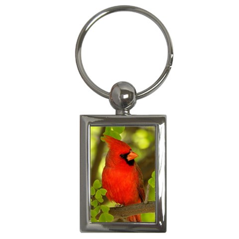 Cardinal Bird Key Chain (Rectangle) from UrbanLoad.com Front