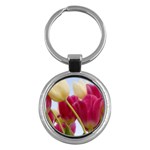 Beautiful Tulips Floral Key Chain (Round)